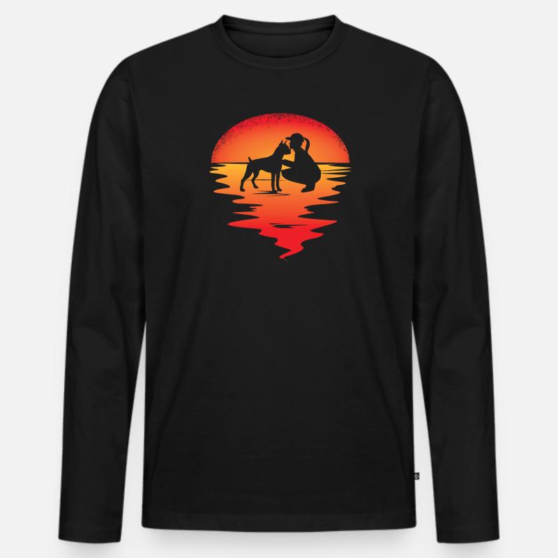 Hund Boxer Hundebesitzer Geschenkidee - Männer Premium Bio Langarmshirt - Schwarz