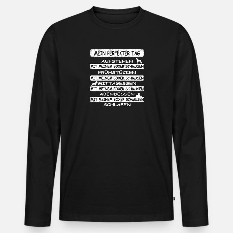 Hund Boxer Hundebesitzer Geschenkidee - Männer Premium Bio Langarmshirt - Schwarz