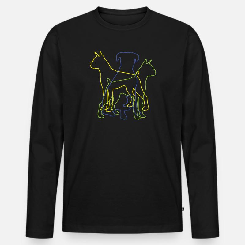 Hund Boxer Hundebesitzer Geschenkidee - Männer Premium Bio Langarmshirt - Schwarz