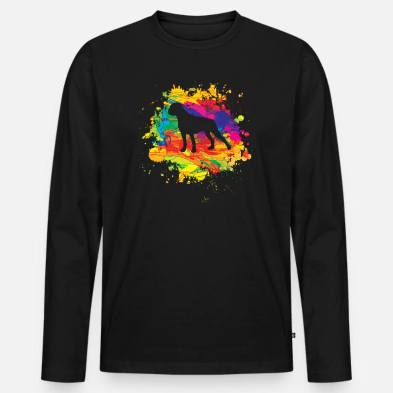 Hund Boxer Hundebesitzer Geschenkidee - Männer Premium Bio Langarmshirt - Schwarz