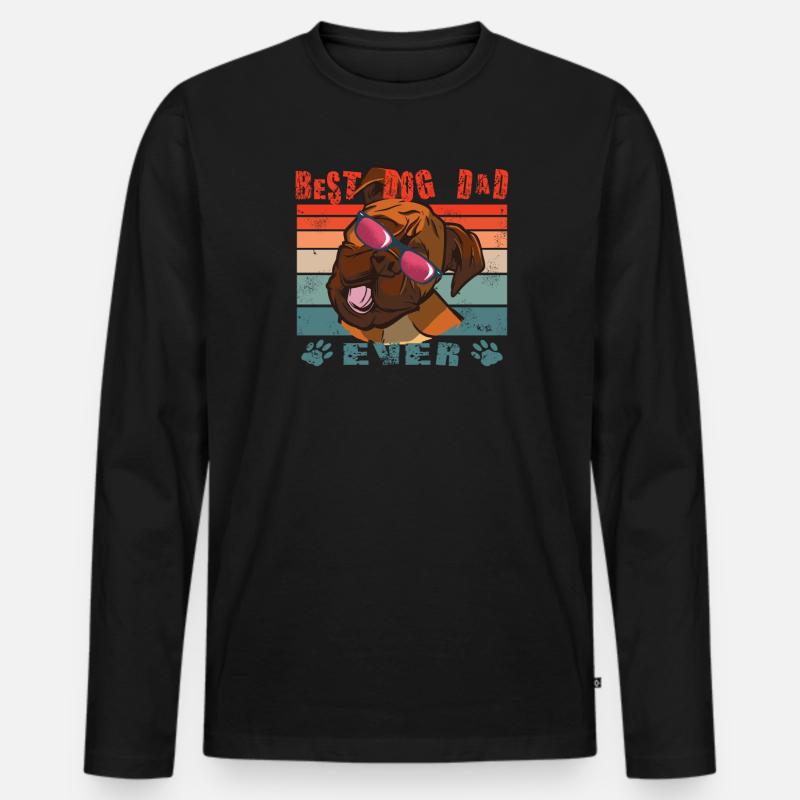 Hund Boxer Hundebesitzer Geschenkidee - Männer Premium Bio Langarmshirt - Schwarz