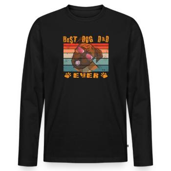 Dog Boxer Dog Owner Gift Idea - Men's Premium Organic Long Sleeve Shirt - black - Front - Nico (187cm)
