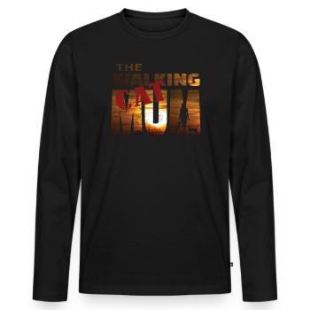 Cat Friend, Cat Accessories Gift - Men's Premium Organic Long Sleeve Shirt - black - Front - Nico (187cm)