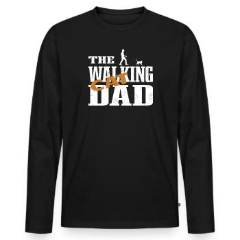 Cat Friend, Cadeau d’accessoires pour chat - T-shirt manches longues Premium bio Homme - noir - Devant - Nico (187cm)