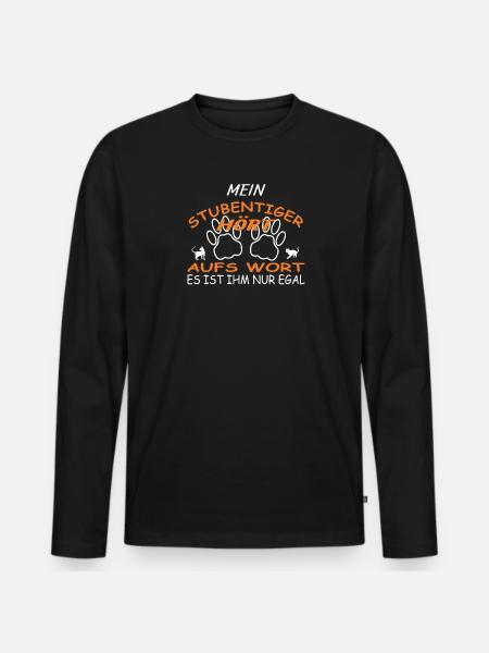 Katzenfreund, Katzenzubehör Geschenk - Männer Premium Bio Langarmshirt - Schwarz