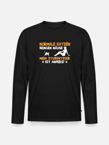 Katzenfreund, Katzenzubehör Geschenk - Männer Premium Bio Langarmshirt - Schwarz
