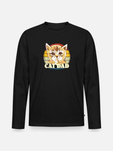 Katzenfreund, Katzenzubehör Geschenk - Männer Premium Bio Langarmshirt - Schwarz