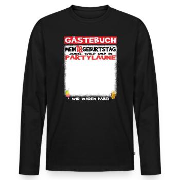 18th Birthday Girl & Boy Guestbook - Men's Premium Organic Long Sleeve Shirt - black - Front - Nico (187cm)