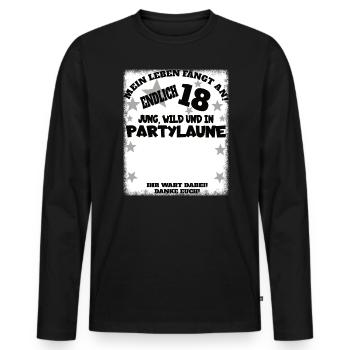 18th Birthday Girl & Boy Guestbook - Men's Premium Organic Long Sleeve Shirt - black - Front - Nico (187cm)