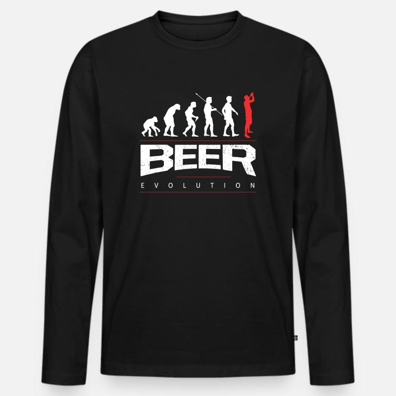 Bier Evolution Männer Premium Bio Langarmshirt