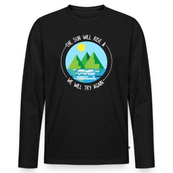 nature - Men's Premium Organic Long Sleeve Shirt - black - Front - Nico (187cm)