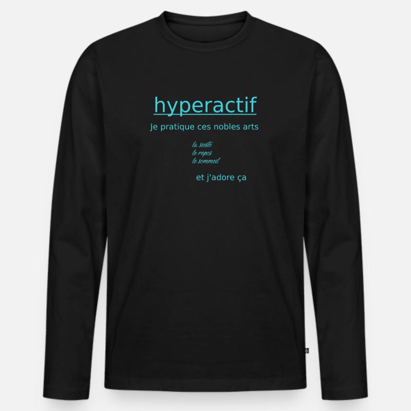 überaktiv - Männer Premium Bio Langarmshirt - Schwarz