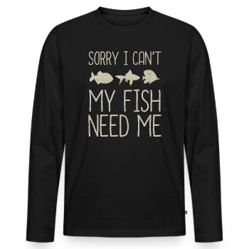 Aquarium - Men's Premium Organic Long Sleeve Shirt - black - Front - Nico (187cm)