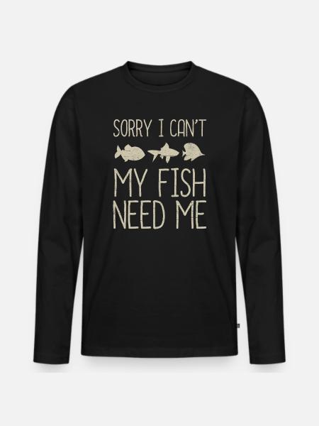 Aquarium - Männer Premium Bio Langarmshirt - Schwarz