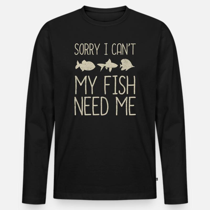 Aquarium - Männer Premium Bio Langarmshirt - Schwarz