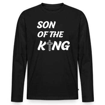 Jesus Christ King Christianity Saying Gift - Men's Premium Organic Long Sleeve Shirt - black - Front - Nico (187cm)