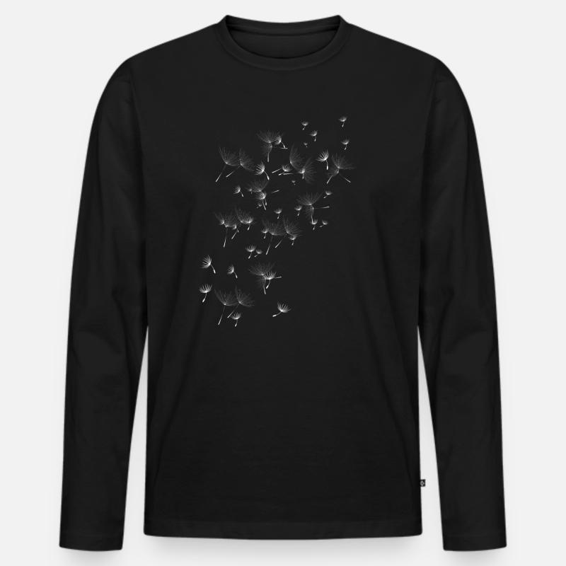 Pusteblume - Männer Premium Bio Langarmshirt - Schwarz