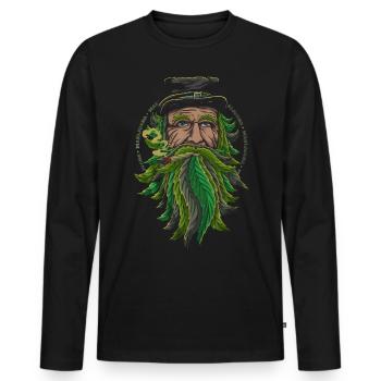 23F 0336 bk - Männer Premium Bio Langarmshirt - Schwarz - Vorne - Nico (187cm)