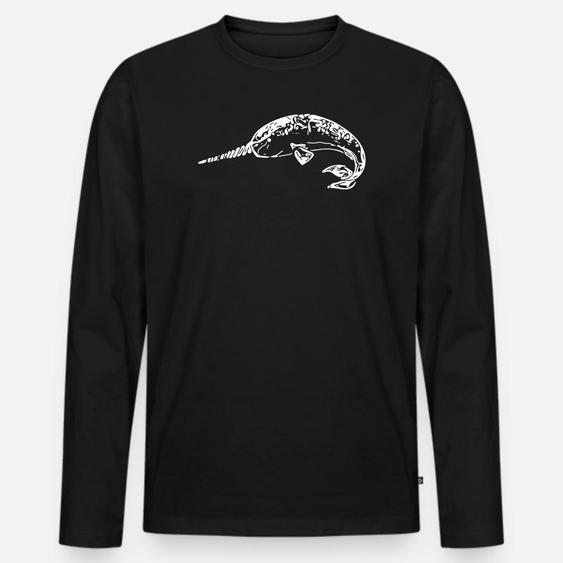 Narwal - Männer Premium Bio Langarmshirt - Schwarz