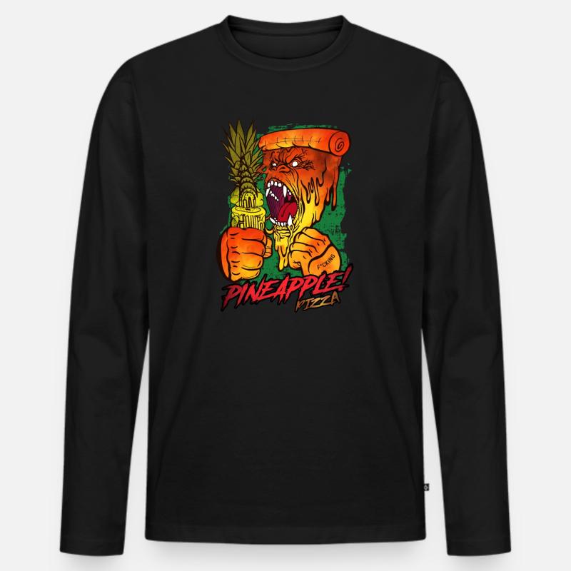 Gorilla Ananas Anti Pizza Hawaii Hasser Geschenk - Männer Premium Bio Langarmshirt - Schwarz