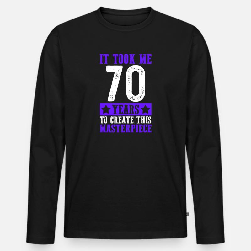 70 Jahre Meisterstück 70. Geburtstag Mann Geschenk - Männer Premium Bio Langarmshirt - Schwarz
