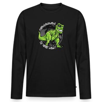 Costume T-Rex Tyrannosaurus Dino Boy Cadeau - T-shirt manches longues Premium bio Homme - noir - Devant - Nico (187cm)
