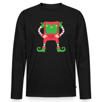 Christmas Elf Costume Elf Wichtel Christmas Dwarf - Men's Premium Organic Long Sleeve Shirt - black - Front - Nico (187cm)