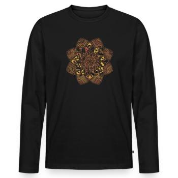 Mandala Om Zen Yoga Yogi Buddha Meditation - Männer Premium Bio Langarmshirt - Schwarz - Vorne - Nico (187cm)