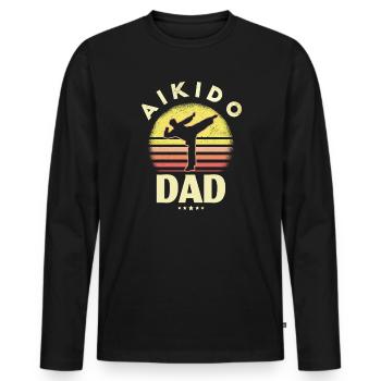Aikido - Männer Premium Bio Langarmshirt - Schwarz - Vorne - Nico (187cm)