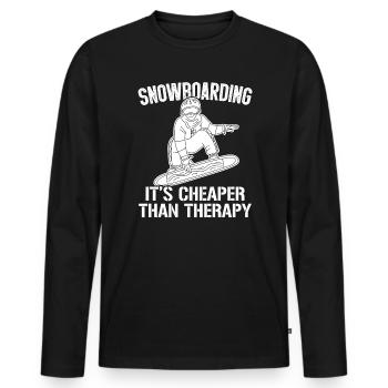 SNOWBOARDING Snowboard - Men's Premium Organic Long Sleeve Shirt - black - Front - Nico (187cm)