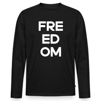 Freedom George Yog Michael Peace - Männer Premium Bio Langarmshirt - Schwarz - Vorne - Nico (187cm)