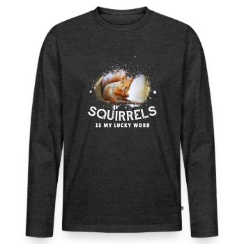 Écureuil - T-shirt manches longues Premium bio Homme - anthracite chiné - Devant - Nico (187cm)