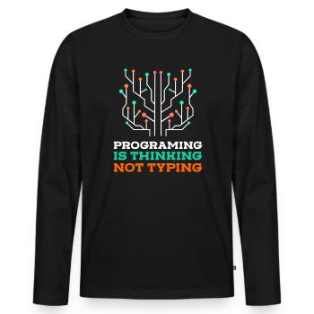 Programmer Coder Nerd - Men's Premium Organic Long Sleeve Shirt - black - Front - Nico (187cm)