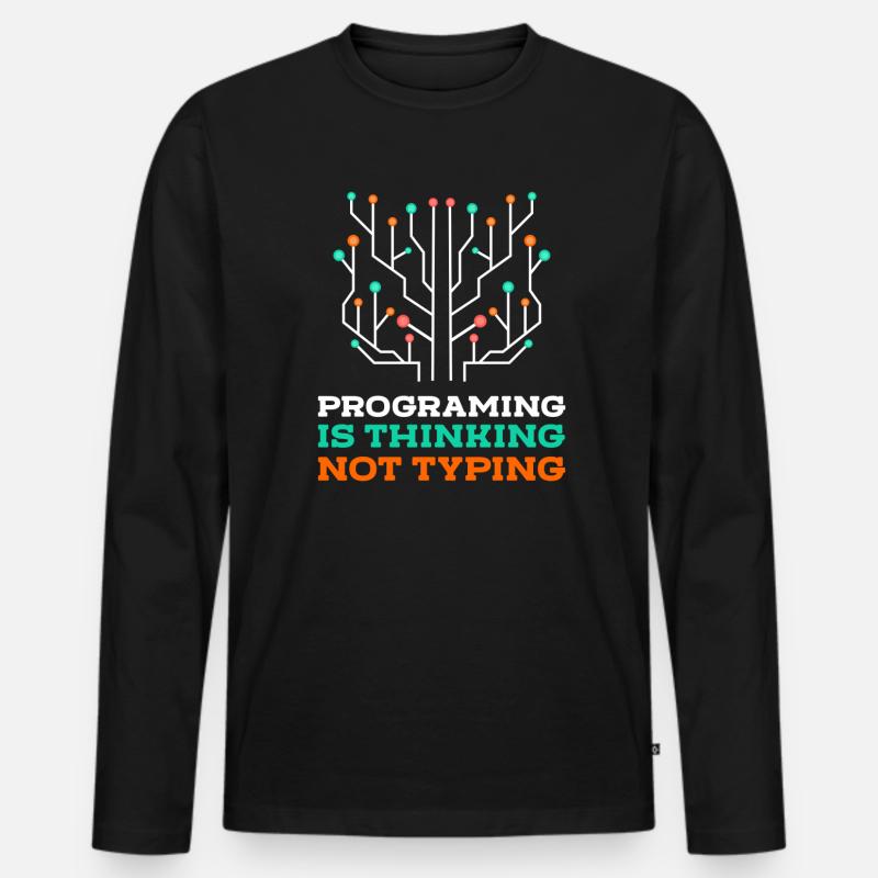 Programmeur Coder Nerd - T-shirt manches longues Premium bio Homme - noir
