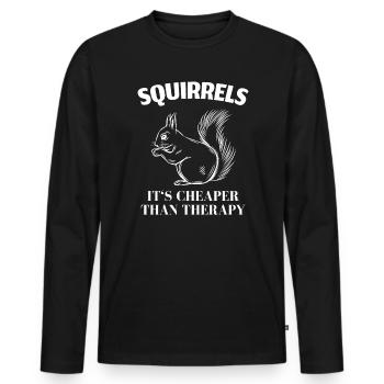 Squirrel Chipmunk - Men's Premium Organic Long Sleeve Shirt - black - Front - Nico (187cm)