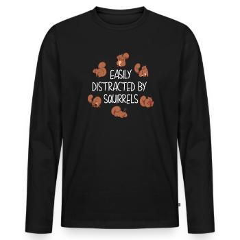 Squirrel Chipmunk - Men's Premium Organic Long Sleeve Shirt - black - Front - Nico (187cm)