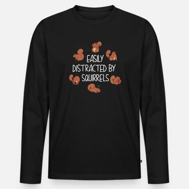 Eichhörnchen Streifenhörnchen - Männer Premium Bio Langarmshirt - Schwarz