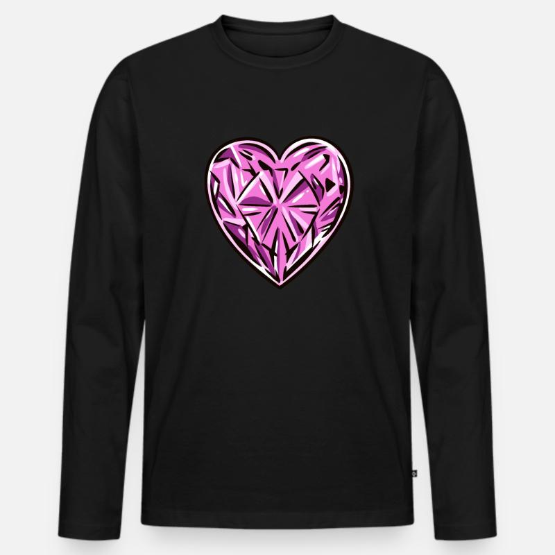Diamant Edelstein - Männer Premium Bio Langarmshirt - Schwarz