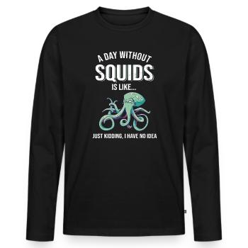 Octopus Octopus - Men's Premium Organic Long Sleeve Shirt - black - Front - Nico (187cm)
