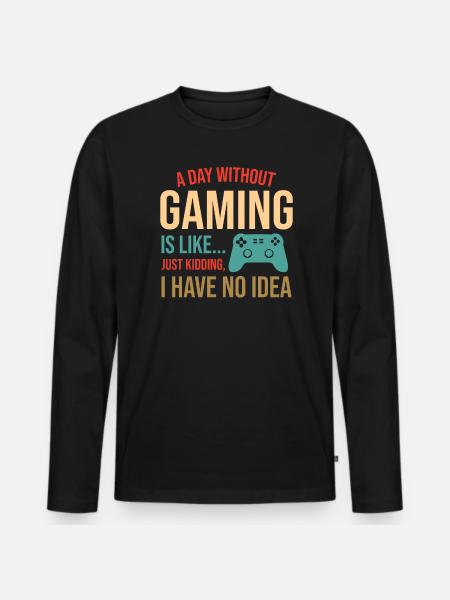 Gamer Zocken Zocker - Männer Premium Bio Langarmshirt - Schwarz