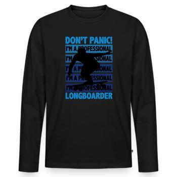 Longboard - Männer Premium Bio Langarmshirt - Schwarz - Vorne - Nico (187cm)