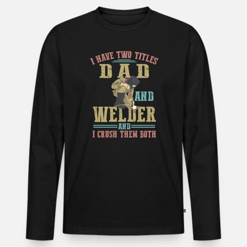 Schweißer Schweißen - Männer Premium Bio Langarmshirt - Schwarz