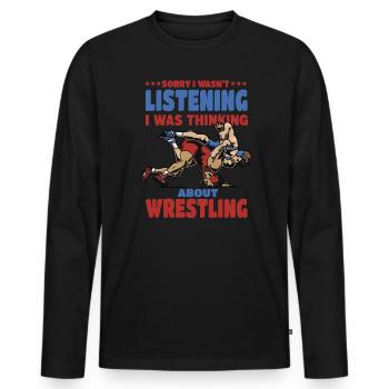 Wrestling Wrestler - Men's Premium Organic Long Sleeve Shirt - black - Front - Nico (187cm)
