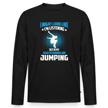 Parkour Freerunning - Men's Premium Organic Long Sleeve Shirt - black - Front - Nico (187cm)