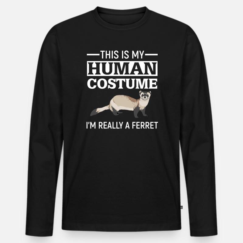 Frettchen - Männer Premium Bio Langarmshirt - Schwarz
