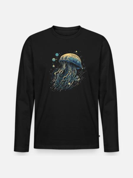 Méduse - T-shirt manches longues Premium bio Homme - noir