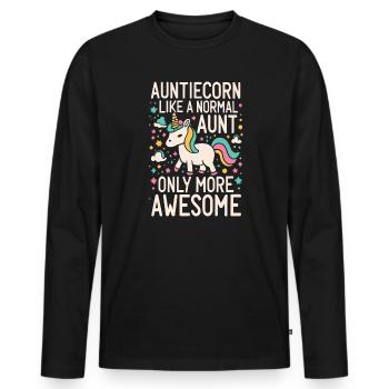 Tante, Tante, Licorne - T-shirt manches longues Premium bio Homme - noir - Devant - Nico (187cm)