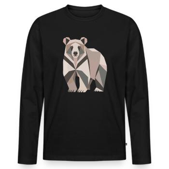 Bär Polygon - Männer Premium Bio Langarmshirt - Schwarz - Vorne - Nico (187cm)