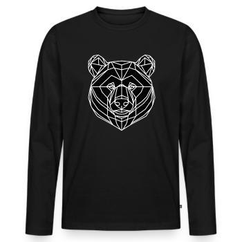 Bär Polygon - Männer Premium Bio Langarmshirt - Schwarz - Vorne - Nico (187cm)