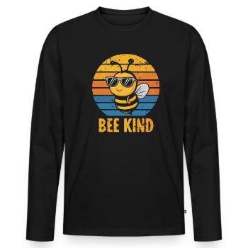 Bee Child Bee Bee - Men's Premium Organic Long Sleeve Shirt - black - Front - Nico (187cm)